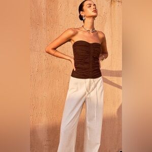 Commense Sustainable Clothing Strapless Tube Top with clasp-front